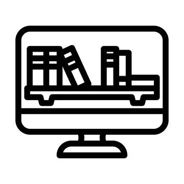 Online library learning platform line icon vector illustration Stock Illustration