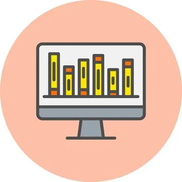 Online Library Line Filled Circle Icon Stock Illustration