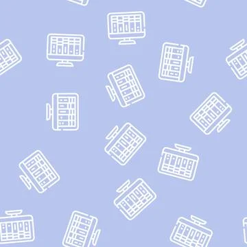 Online library line vector seamless pattern black 스톡 일러스트