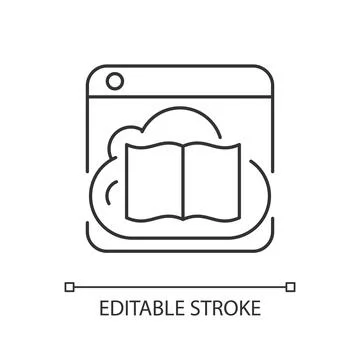 Online library linear icon 스톡 일러스트