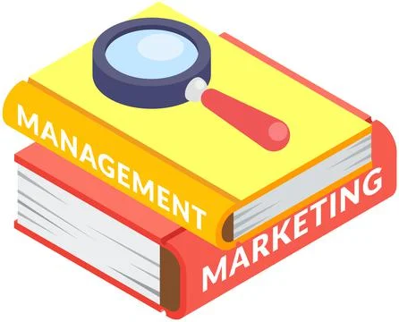 Online library. Loupe on stack of large books, using literature studying Stock Illustration