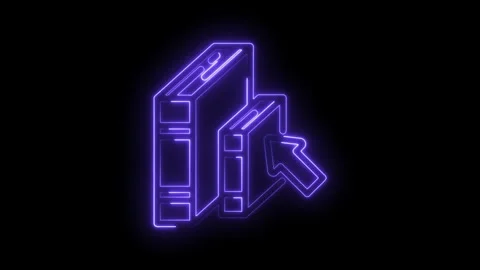 Online library neon animation digital learning resources for education websites Stock Footage 330784920