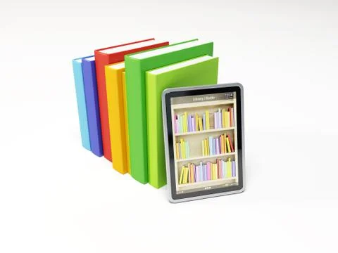 Online library on the tablet Stock Illustration