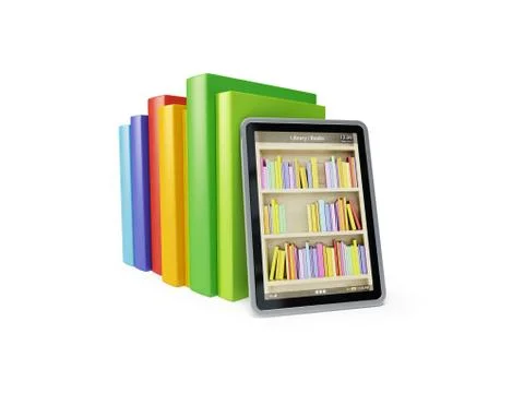 Online library on the tablet Stock Illustration