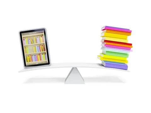 Online library in the tablet Stock Illustration