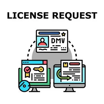Online license request for digital identity approval Stock Illustration