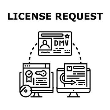 Online license request for digital identity approval Stock Illustration