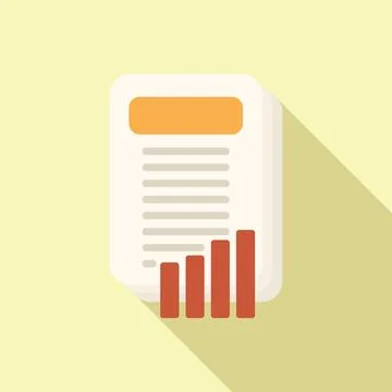 Online list report icon flat vector. Business computer Illustrazione stock