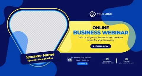 Online Live Corporate Webinar Web Banner. Annual Invitation Conference Banner Stock Illustration