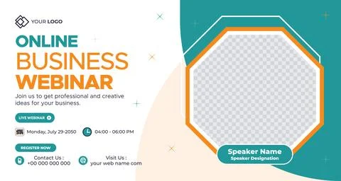Online Live Corporate Webinar Web Banner. Annual Invitation Conference Banner Stock Illustration