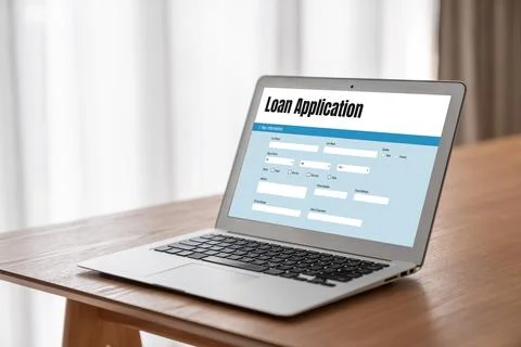 Online loan application form for modish digital information collection Stock Photos