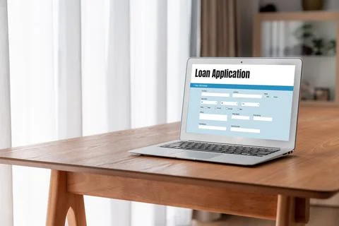 Online loan application form for modish digital information collection Stock Photos