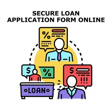 Online loan application process for financial services Stock Illustration