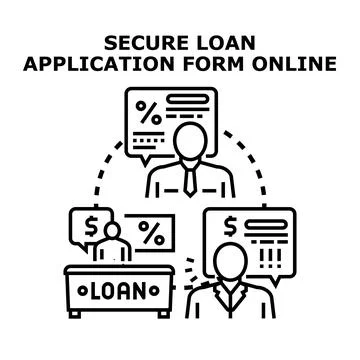 Online loan application process for financial services Stock Illustration