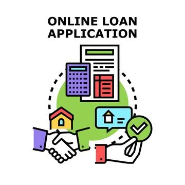 Online loan application process for mortgage approval Stock Illustration