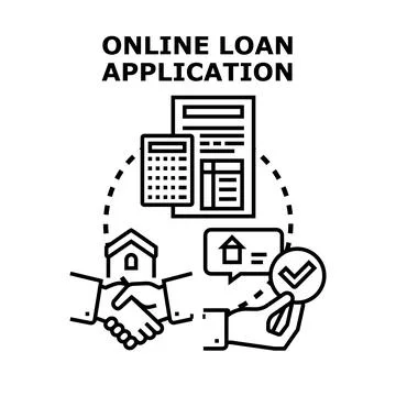 Online loan application process for mortgage approval Stock Illustration