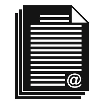 Online loan document stack icon, simple style Stock Illustration