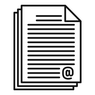 Online loan document stack icon, outline style Stock Illustration