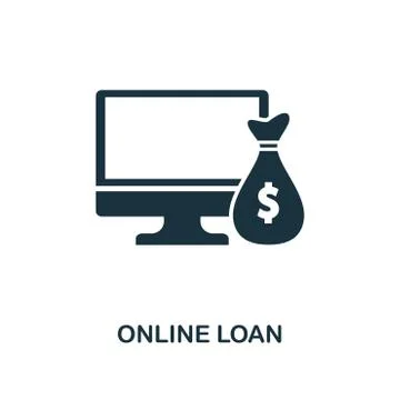 Online Loan icon. Creative element design from fintech technology icons Stock Illustration