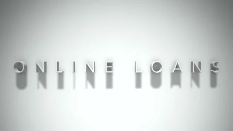 Online loans 3D title animation white text on a white background Stock Footage 299757862