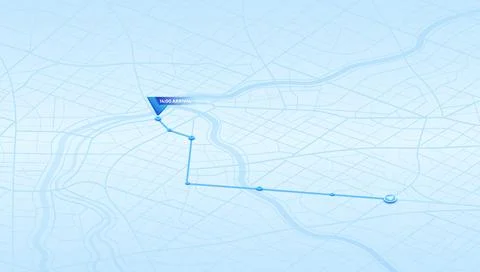 Online location tracking of arrive time on city map. Location tracker dashboard Stock Illustration