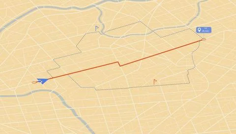 Online location tracking of arrive time on city map. Location tracker dashboard Stock Illustration