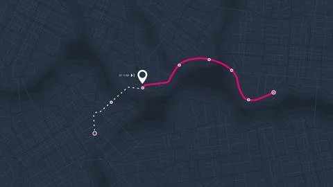 Online location tracking with data of arrive time on city map. Location tracker Stock Illustration