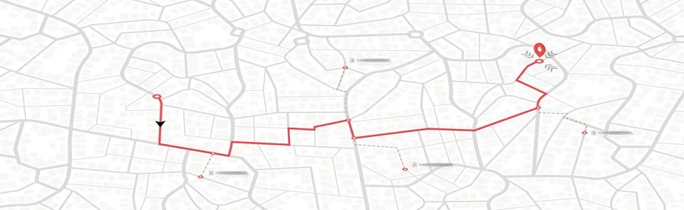 Online location tracking with data of arrive time on city map. Huge city map Stock Illustration