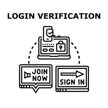 Online login verification process and secure access concept 库存插图