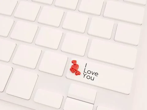 Online love concept, 3d render 스톡 일러스트