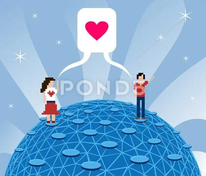 Online love Stock Illustration