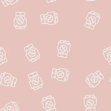 Online loyalty line seamless pattern 스톡 일러스트