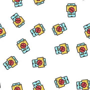 Online loyalty vector seamless pattern 스톡 일러스트