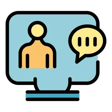 Online management icon vector flat Stock Illustration