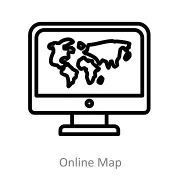 Online Map 스톡 일러스트