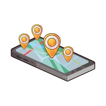 Online map illustration Stock Illustration