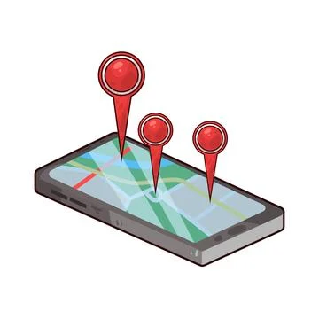 Online map illustration Stock Illustration