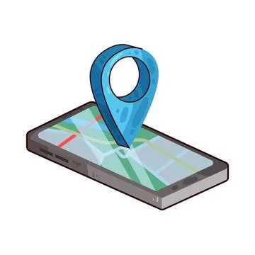 Online map illustration Stock Illustration