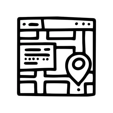 Online map line vector doodle simple icon Stock Illustration