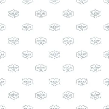 Online market pattern vector seamless Stock Illustration