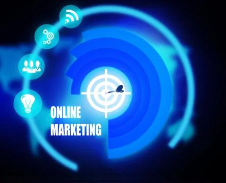 Online Marketing concept plan Stock Illustration