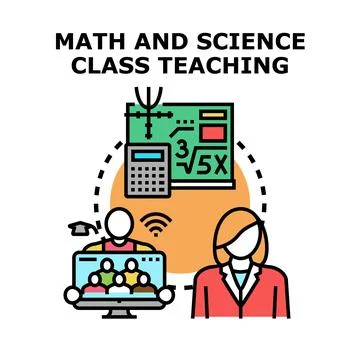 Online math and science education concept teaching 스톡 일러스트
