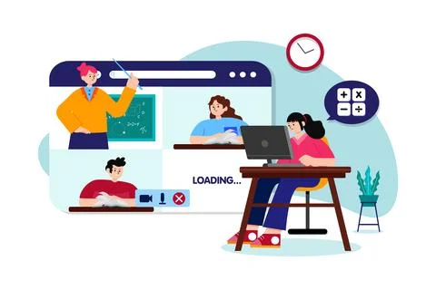 Online Math Class Illustrazione stock
