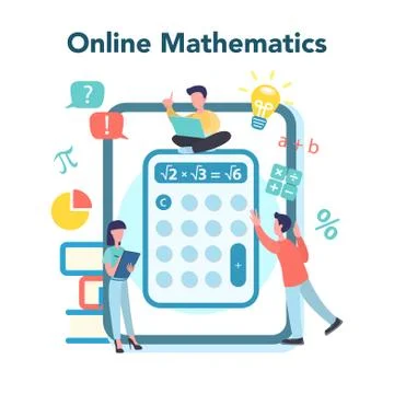Online math course. Learning mathematics in internet, Stock Illustration