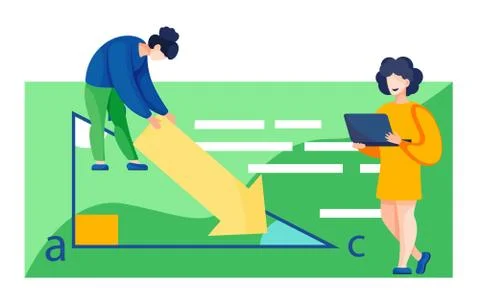 Online math course. Learning mathematics in internet, idea of distance education Stock Illustration