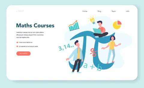 Online math course web banner or landing page. Learning Stock Illustration