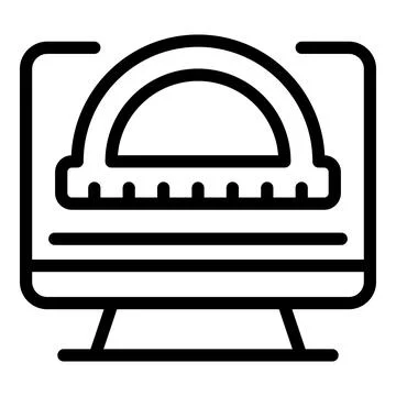 Online math icon, outline style Stock Illustration
