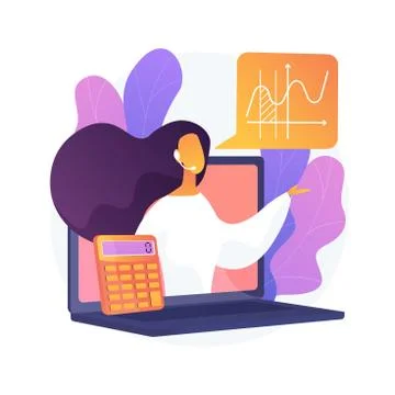 Online math tutoring abstract concept vector illustration. Stock Illustration