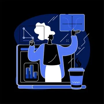 Online math tutoring abstract concept vector illustration. Stock Illustration