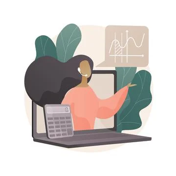 Online math tutoring abstract concept vector illustration. Stock Illustration